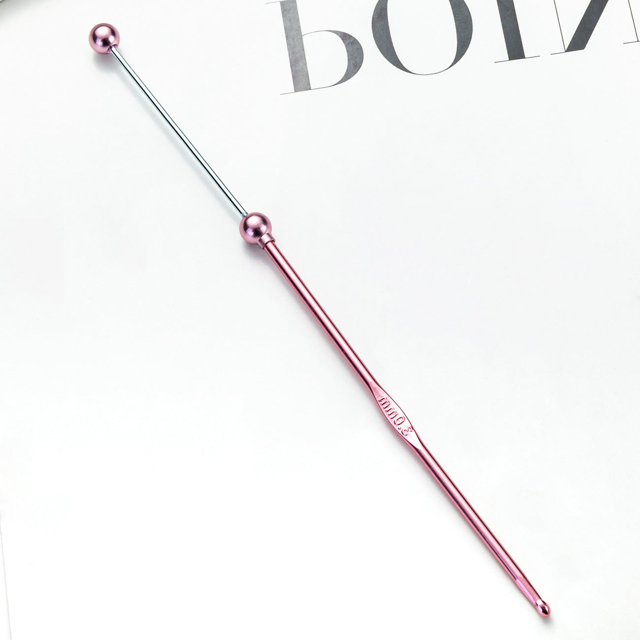 Wholesale 3mm Single Head Knitting Crochet Beaded Metal Crochet Sweater Wool Needle